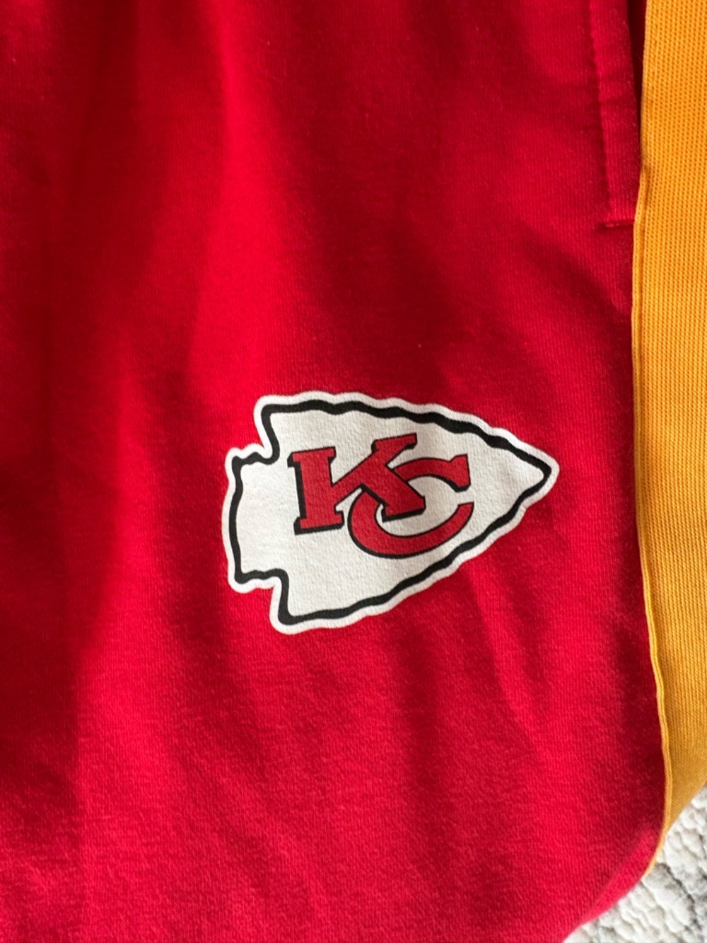 Kansas City Chiefs Red and Yellow Women’s Wide Leg Oversized sweatpants Medium - Picture 8 of 10